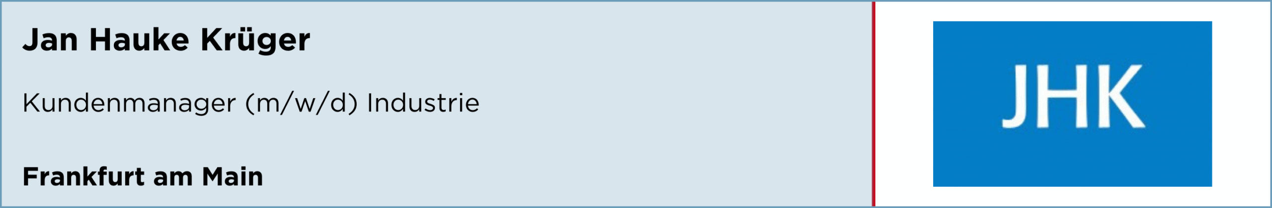 Jan Hauke Krüger, kundenmanager, industrie, frankfurt am main, stellenanzeige