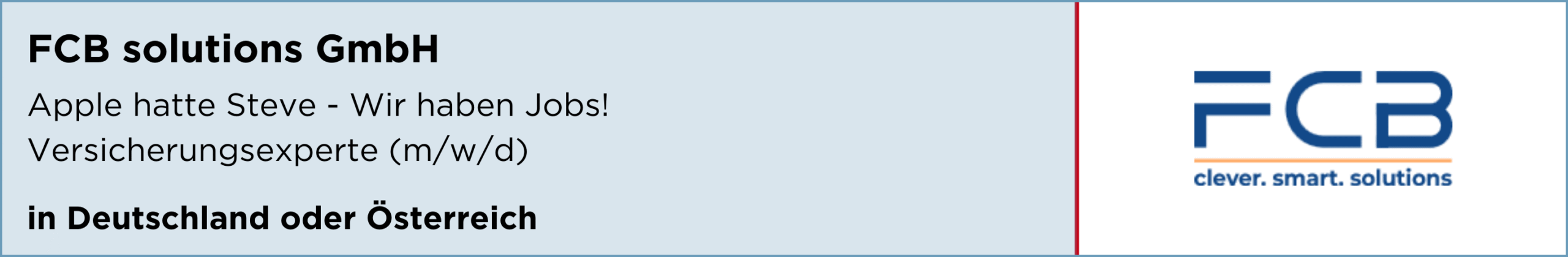 FCB solutions GmbH, Versicherungsexperte, Deutschland, Österreich, stellenanzeige