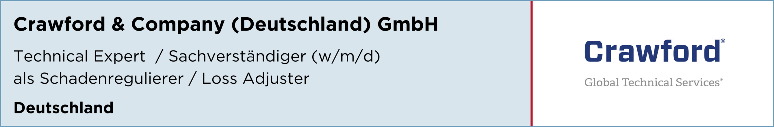 Crawford Company Deutschland GmbH, Technical, Expert, Schadenregulierer, Loss, Adjuster, Deutschland, stellenanzeige