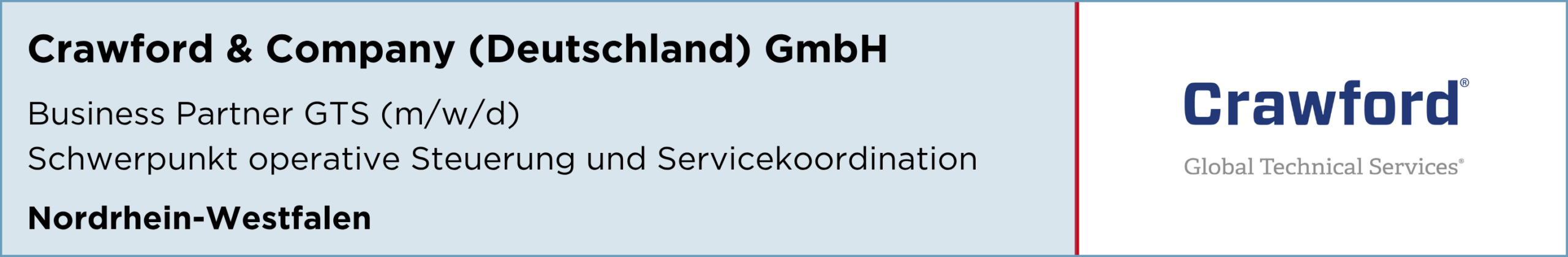 Crawford & Company (Deutschland) GmbH, Business Partner GTS, Nordrhein-Westfalen, stellenanzeige